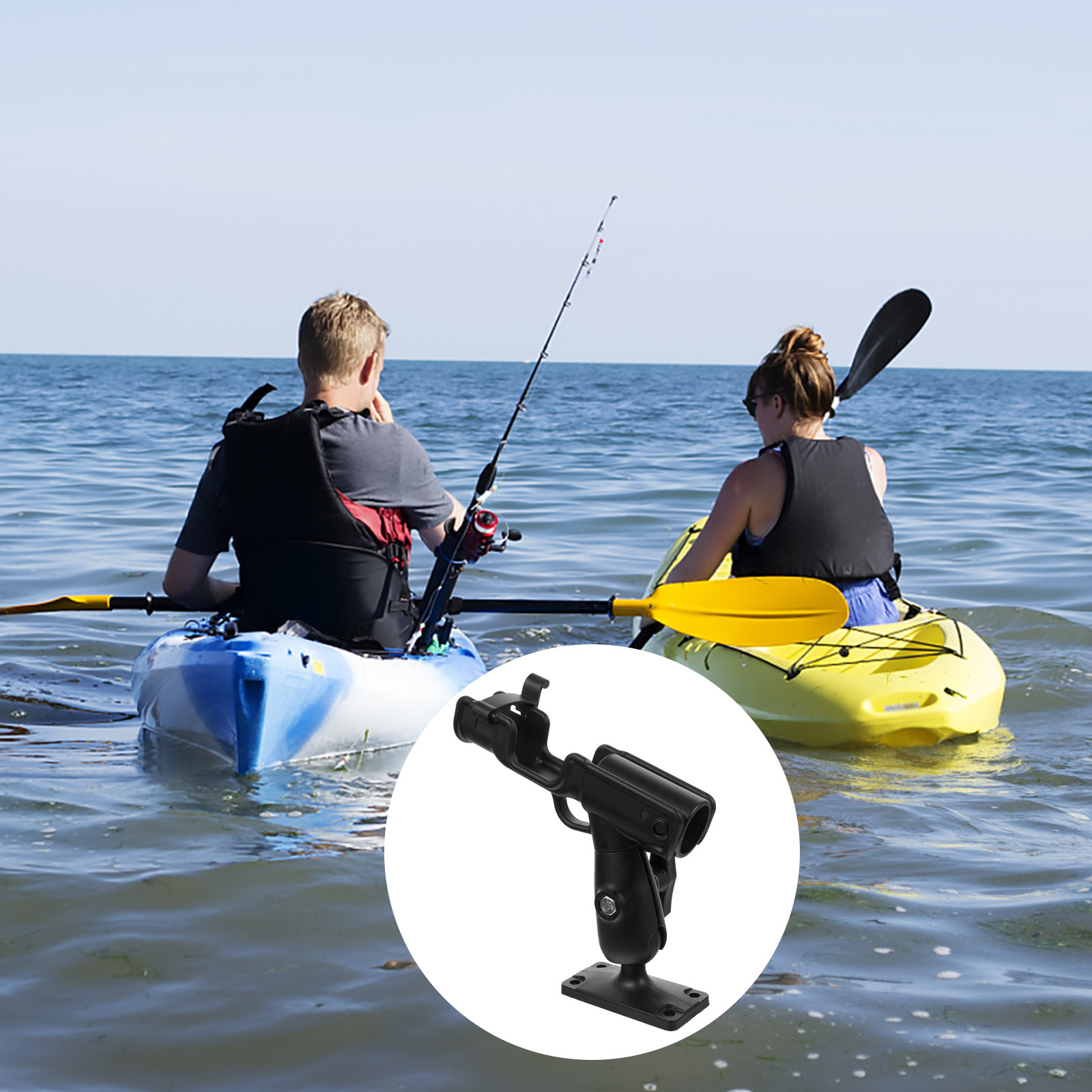 Fishing Kayak Rod Holder - Kajak hengelhouder, klein formaat, 360 graden